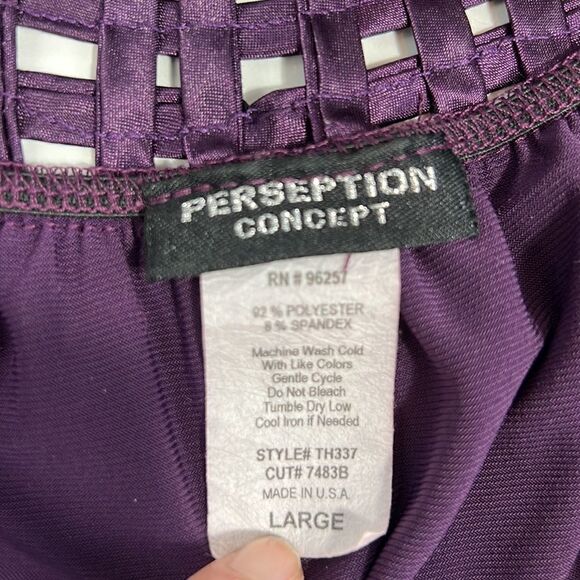 Perseption Concepts Plum Dress Shirt - Picture 5 of 6